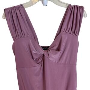 NWT SAINTS Woman’s One Piece Bodysuit Tank Mauve sz Medium Babydoll Silky Twist